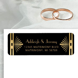 Art Deco Zwart Goud uit de jaren 20 Etiket
