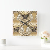 Art deco zwart goud vierkante klok (Huis)