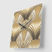 Art deco zwart goud vierkante klok (Hoek)