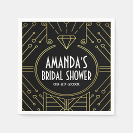 Art Deco  Zwart Goud Vrijgezellenfeest servetten