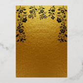 Art Deco Zwart Gouden Folie Monogram Klassieke Bru Folie Uitnodiging (Achterkant)