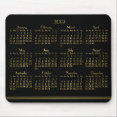 Art Deco Zwart Gouden Jaarlijkse Kalender 2019 Mui Muismat (Voorkant)