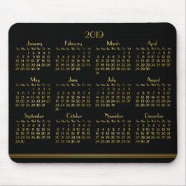 Art Deco Zwart Gouden Jaarlijkse Kalender 2019 Mui Muismat
