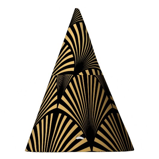 Art Deco: Zwart Gouden Schalen. Feesthoedjes (Rechts)