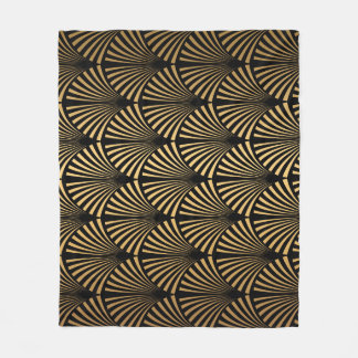 Art Deco: Zwart Gouden Schalen. Fleece Deken