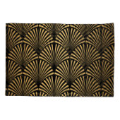 Art Deco: Zwart Gouden Schalen. Kussensloop (Achterkant)