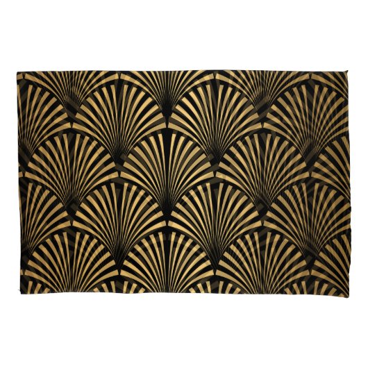 Art Deco: Zwart Gouden Schalen. Kussensloop (Voorkant)