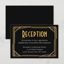 Art Deco Zwart Gouden Trouwreceptie Great Gatsby