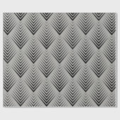 Art Deco Zwart Grijs Elegant Minimaal Botanisch Cadeaupapier (Vlak)