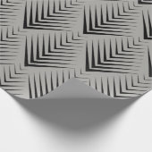 Art Deco Zwart Grijs Elegant Minimaal Botanisch Cadeaupapier (Hoek)