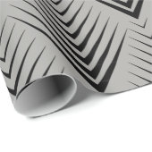 Art Deco Zwart Grijs Elegant Minimaal Botanisch Cadeaupapier (Rol Hoek)