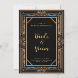 Art Deco Zwart Koper Stam Geometrisch Gatsby Kaart