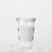  Art Deco Zwart Naam Monogram Acryl Drinkbeker (Rechts)