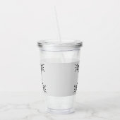  Art Deco Zwart Naam Monogram Acryl Drinkbeker (Links)