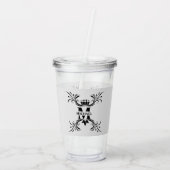  Art Deco Zwart Naam Monogram Acryl Drinkbeker (Achterkant)