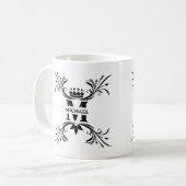  Art Deco Zwart Naam Monogram Koffiemok (Voorkant links)