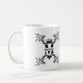  Art Deco Zwart Naam Monogram Koffiemok (Links)