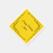 Art Deco Zwart op Gouden Verjaardagsfeest Servet (Hoek)