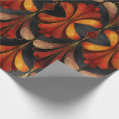 Art Deco zwart rood goud Cadeaupapier (Hoek)