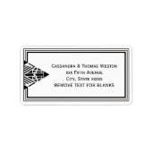  Art Deco Zwart WHT Lijst #1 Adreslabel Etiket (Voorkant)
