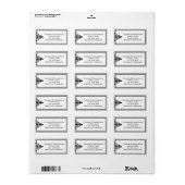 Art Deco Zwart WHT Lijst #1 Adreslabel Etiket (Full Sheet)