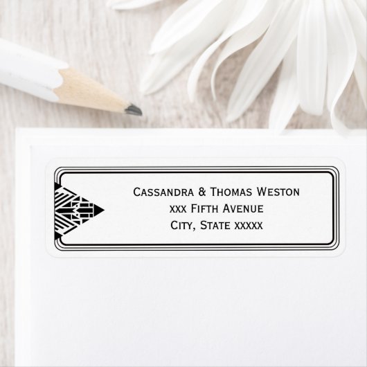  Art Deco Zwart WHT Lijst #1 Retouradres Etiket (Insitu)