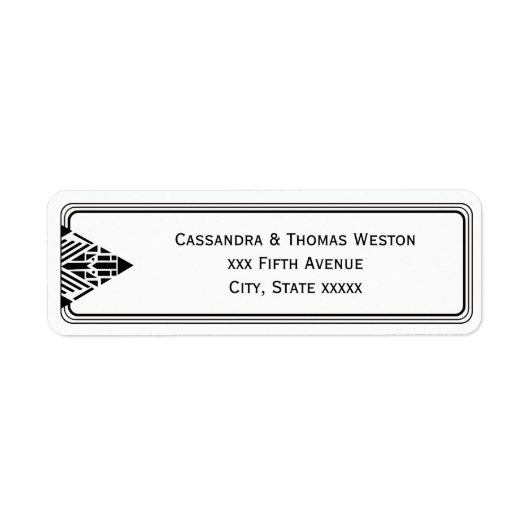  Art Deco Zwart WHT Lijst #1 Retouradres Etiket (Voorkant)