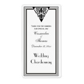 Art Deco Zwart WHT Lijst #1 V Wijnfles Etiket (Voorkant)