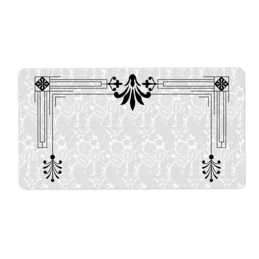 Art Deco Zwart Wit Blank Mailing Label (Voorkant)