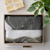 Art Deco Zwart Wit Feline Decoupage Tissuepapier (Geschenk)