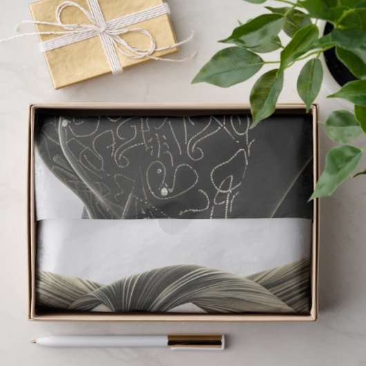 Art Deco Zwart Wit Feline Decoupage Tissuepapier (Geschenk)