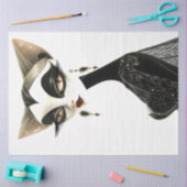 Art Deco Zwart Wit Feline Decoupage Tissuepapier (Craft)