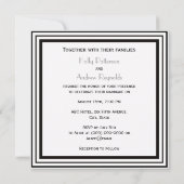  Art Deco Zwart Wit Lijst #1 SQ Bruiloft Kaart (Achterkant)