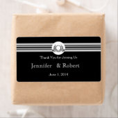 Art Deco Zwart Wit Medaillon Water Flesetiket Etiket (Insitu)