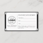 Art Deco Zwart Wit QR Code Logo Professioneel Afsprakenkaartje (Voorkant)