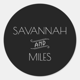 Art Deco  Zwart & Wit Ronde Sticker