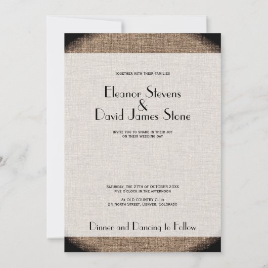 Art Deco zwart-wit skyline glamour bruiloft Kaart (Achterkant)