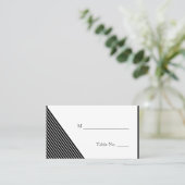 Art Deco Zwart Wit Streep Bruiloft Plaats Kaarten Plaatskaartje (Staand voorkant)