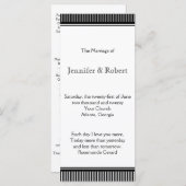 Art Deco Zwart Wit Streep Bruiloft Programma Programmakaart (Voorkant / Achterkant)