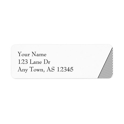 Art Deco Zwart-wit Streep Etiket (Voorkant)