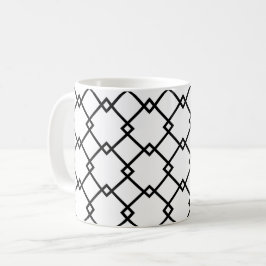 Art Deco Zwart Wit Streep Retro Patroon Mok