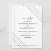 Art Deco zwart-wit trouwuitnodiging Kaart (Voorkant)