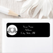 Art Deco Zwart Wit Zilver Medaillon Bruiloft Etiket (Insitu)