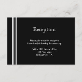 Art Deco Zwart Witte Medaillon Trouwreceptie Informatiekaartje