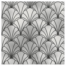 Art Deco Zwart Zilveren Waaierschelp Stof