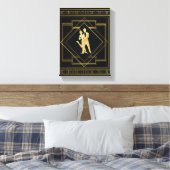 Art Deco zwarte en gouden flapper jaren '20 Canvas Afdruk (Insitu (Slaapkamer))