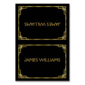 Art Deco Zwarte En Gouden Plaatskaartjes Kaart (Voorkant)