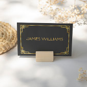 Art Deco Zwarte En Gouden Plaatskaartjes Kaart