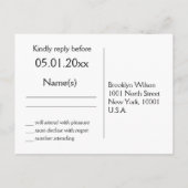 Art Deco Zwarte En Gouden RSVP-briefkaarten Voor T Uitnodiging Briefkaart (Achterkant)