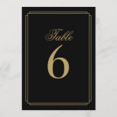 Art Deco Zwarte en Gouden Tafelnummer (Achterkant)